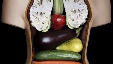 body with vegetables